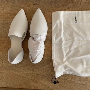 Brand new Vince white leather flats, size 8